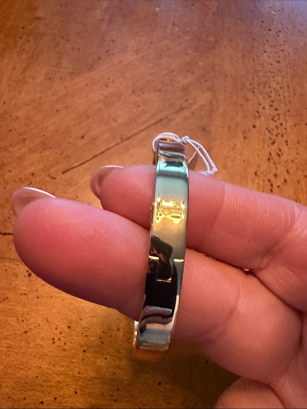 Coach Gold-Tone Crystal 'C' Hinge Bangle Bracelet - Picture 5 of 6
